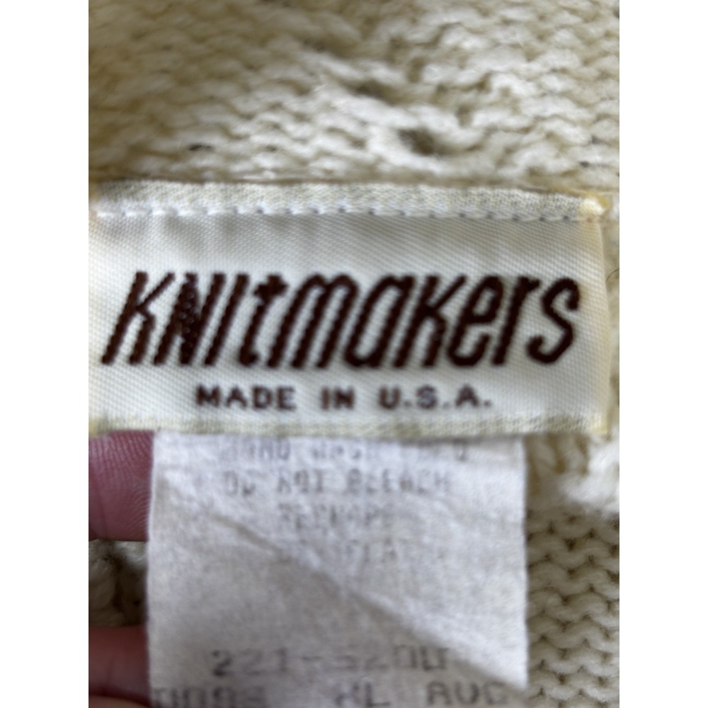 Vintage Knitmakers 3D Sweater Womens XL Clothesline 80s USA Novelty Art Knit - Picture 8 of 8